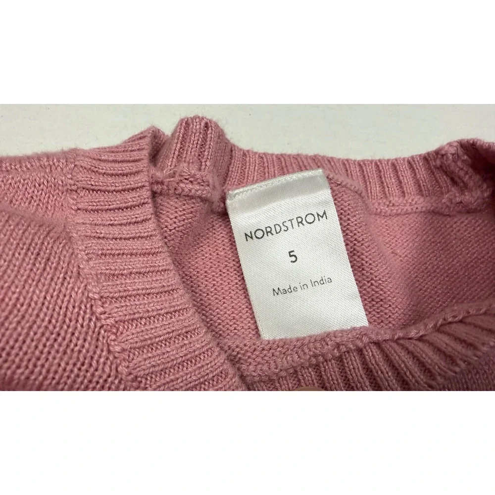 Nordstrom Sweater Dress Floral Mixed Media 5 Pink Long Sleeve Knit‎ Skirt
